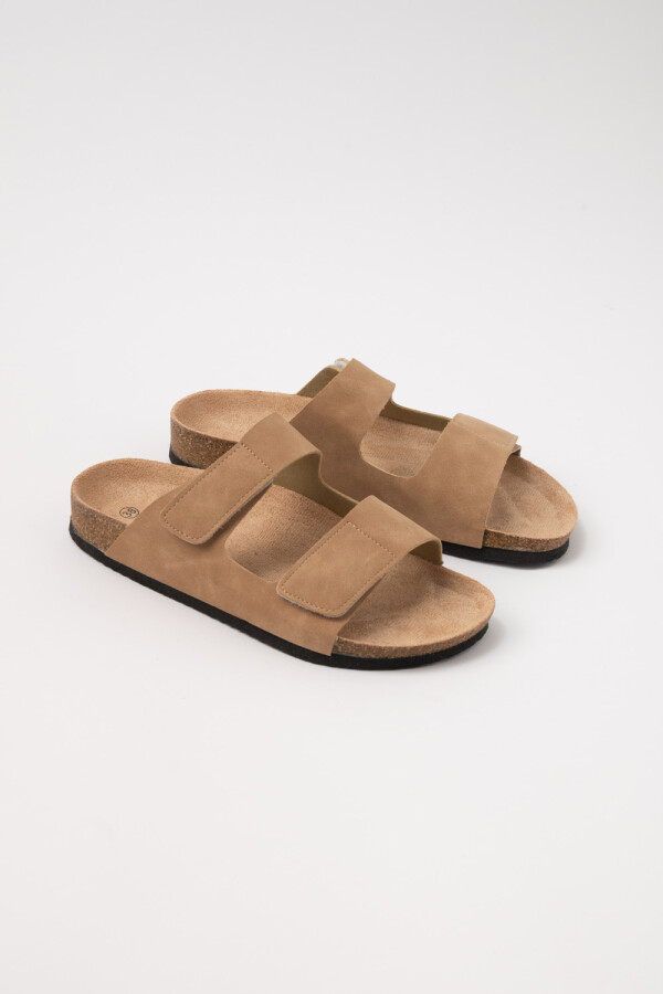 Sandalia Velcro Beige