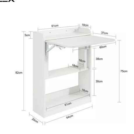 Escritorio plegable con estantes blanco Blanco