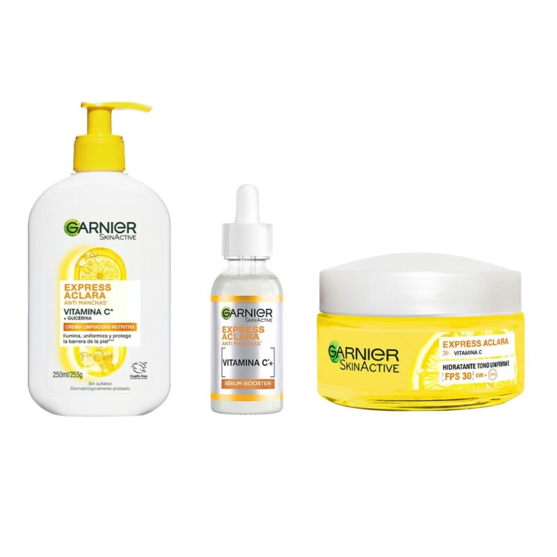 Pack Garnier Serum anti manchas + Crema facial + Gel Pack Garnier Serum anti manchas + Crema facial + Gel