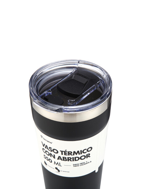 Vaso Acero Inox. 600mL. Negro