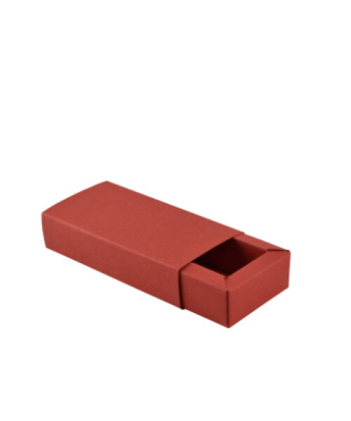 Caja rectangular delux 6x12x2,5 cm. ROJO