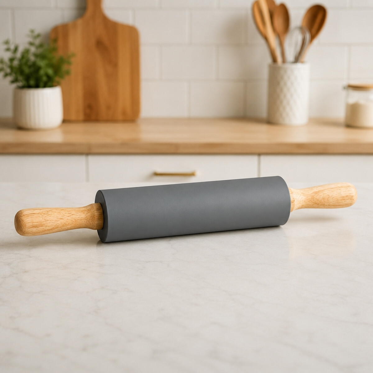 Palote Madera y Siliciona Gris 38 cm 
