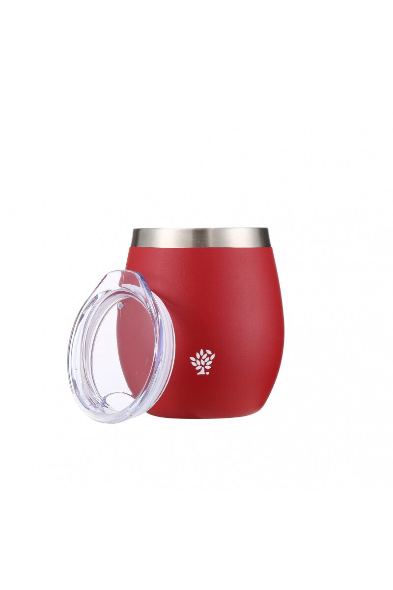 MATE TERRANO ACERO C/ TAPA 130ML ROJO