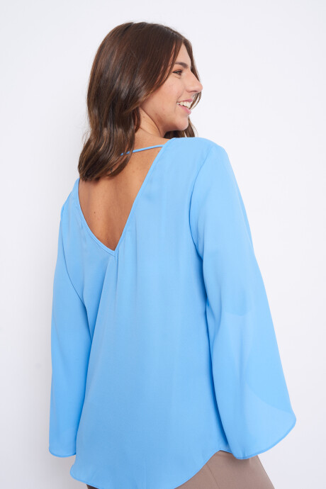 BLUSA BLANCA Celeste