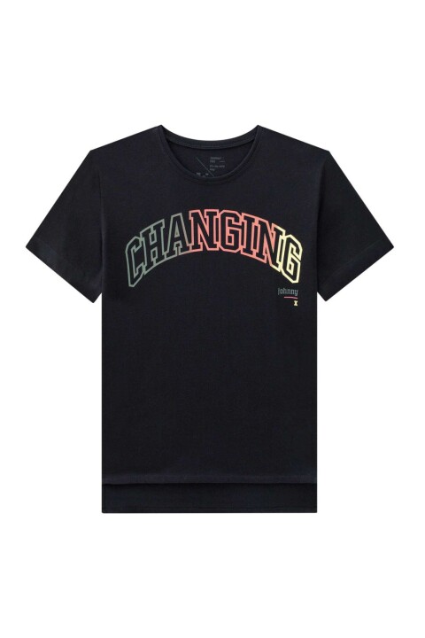 Camiseta Estampada Changing Negra Camiseta Estampada Changing Negra