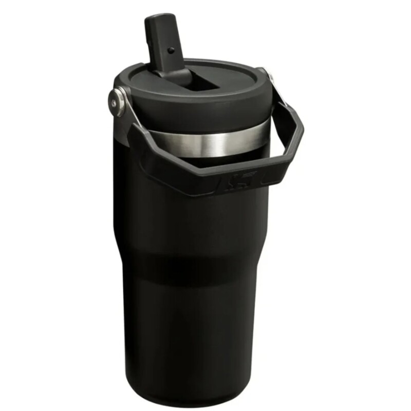 Vaso Térmico Stanley IceFlow Flip Straw 591ml Para Bebidas Frías En Movimiento Negro