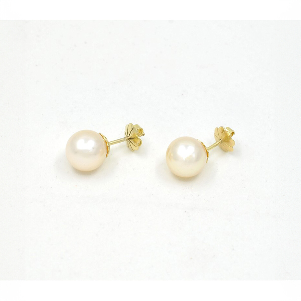 10 mm Caravanas En Oro 18K Y Perlas De Cultivo 