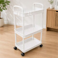 Organizador De Baño/cocina De Metal Con Ruedas 3 Estantes Blanco