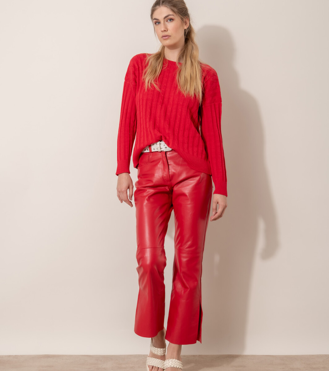 Pantalón de cuero - Rojo 
