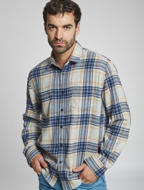 Camisa franela beige