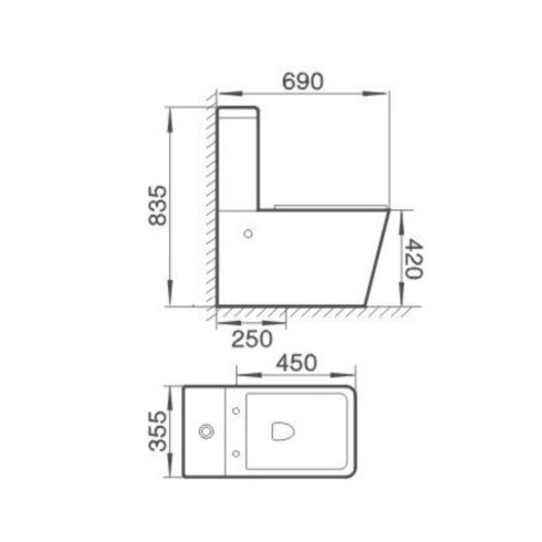 Inodoro Con Tapa Cierre Suave 2 Pcs Descarga 25Cm. Linea Hazen Aqualia 000