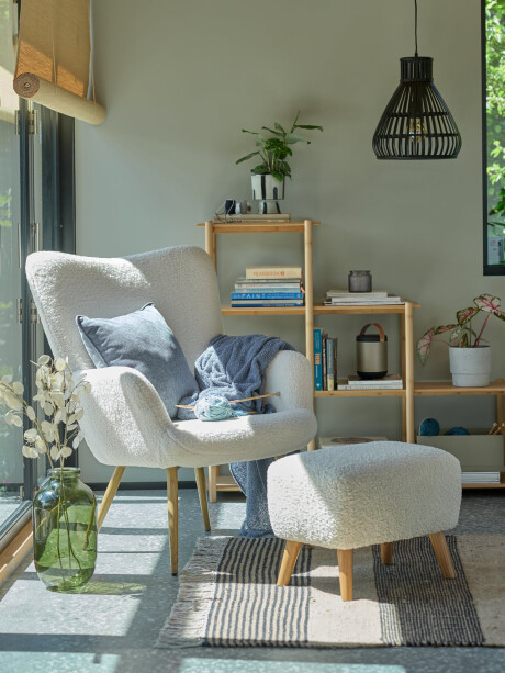 Puf VILDSUND 52x41 tela bouclé crudo Puf VILDSUND 52x41 tela bouclé crudo