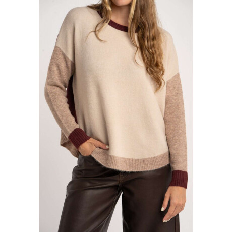 Sweater Color Block Bordeaux