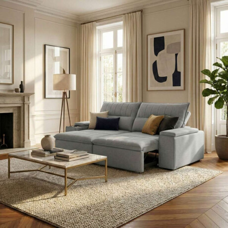 Sillon 3 Cuerpos Reclinable y Retractil Pavia Gris