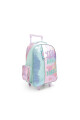 Mochila escolar amplia con ruedas combinada Aqua