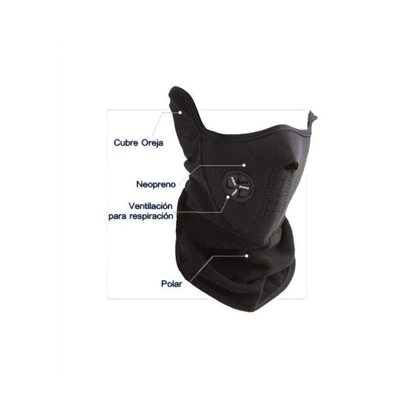 Tapabocas Pasamontañas de Neopreno Negro TAPABOCAS PASAMONTAÑAS NEGRO NEOPRENO