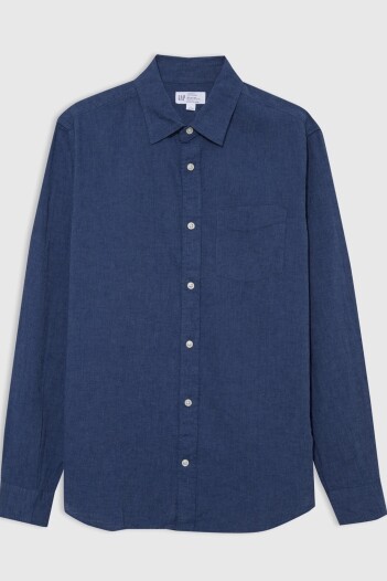 Camisa Lino Standard Hombre Bainbridge Blue