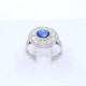 Anillo Nuevo Estilo Antiguo, Platino, Brillantes Y Zafiro Anillo Nuevo Estilo Antiguo, Platino, Brillantes Y Zafiro