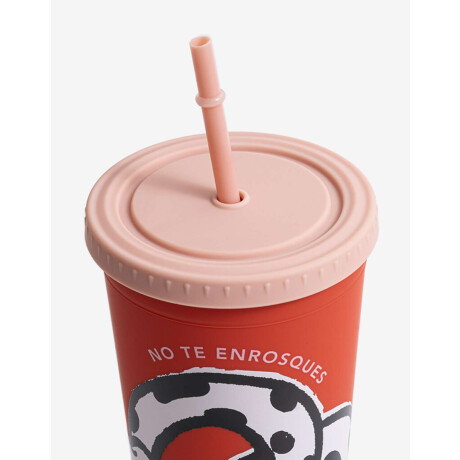 Vaso Plástico Estampado Rojo Medio