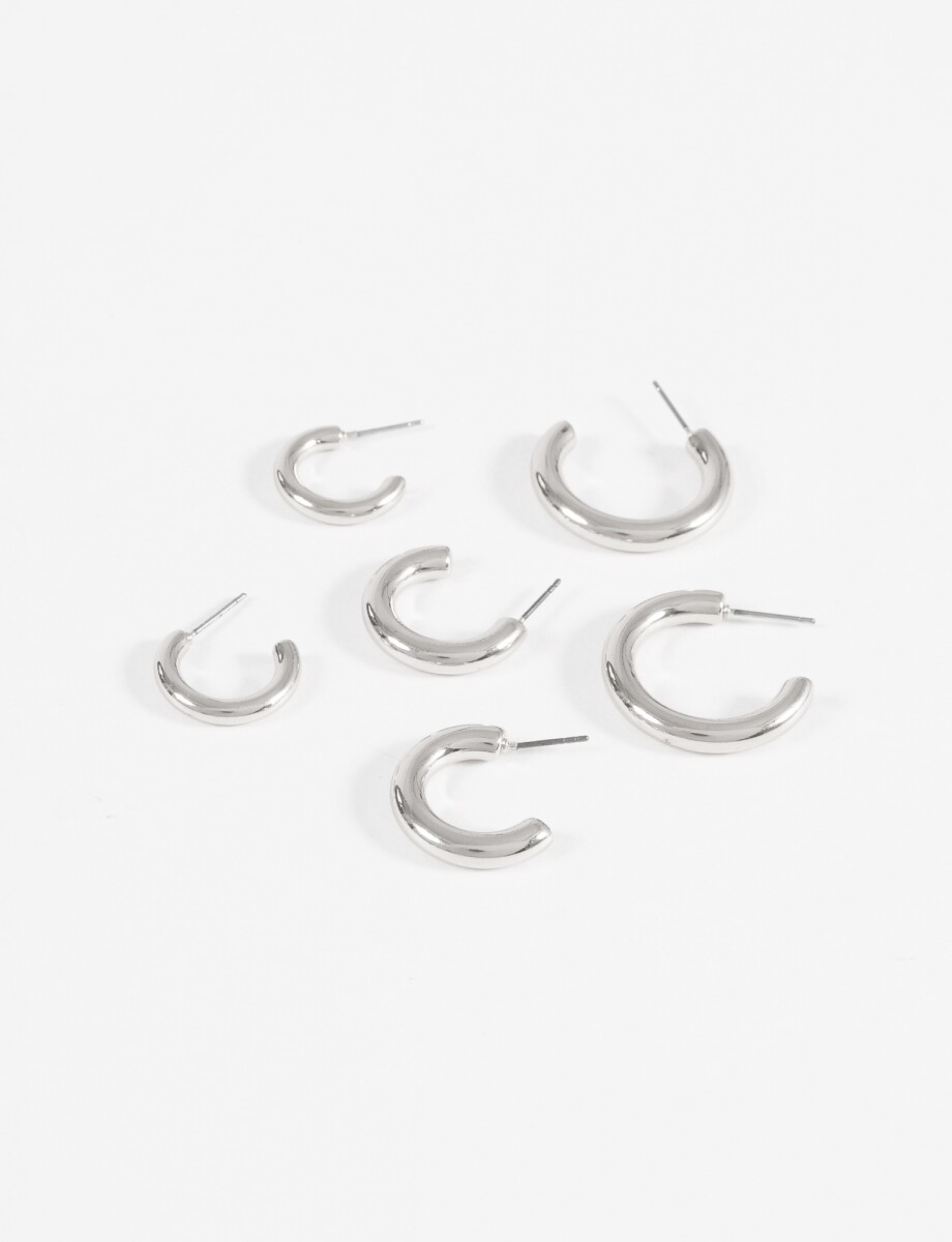 Set de aros - plateado 