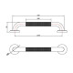 BRAZO DUCHA BARRA ACERO INOXIDABLE METAL SATINADA 61CM 000