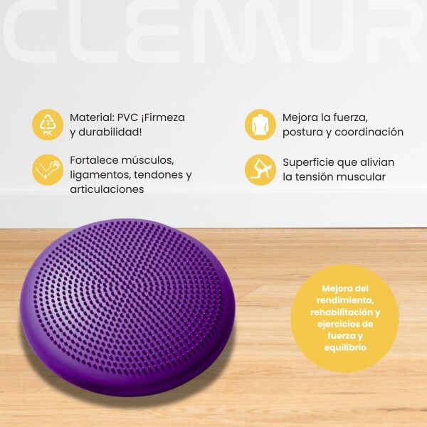 Disco Violeta De Balance Y Equilibrio Bosu Entrenamiento + Inflador De Mano DBA001 Disco Violeta De Balance Y Equilibrio Bosu Entrenamiento + Inflador De Mano DBA001