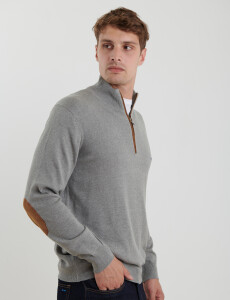 470996 SWEATER MEDIO CIERRE HARRINGTON LABEL Gris Medio