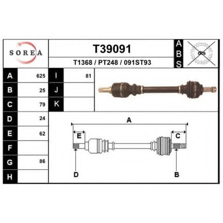 SEMIEJES CITROEN - PEUGEOT IZQ. PARTNER B9 PARTNER B9 2010 /C4 (25-24-625) GSP SEMIEJES CITROEN - PEUGEOT IZQ. PARTNER B9 PARTNER B9 2010 /C4 (25-24-625) GSP