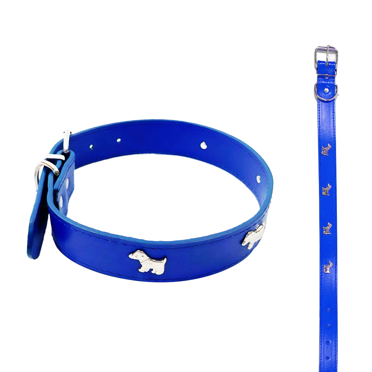 Collar Para Perros Perritos 45x2cm Varios Colores - Color azul 