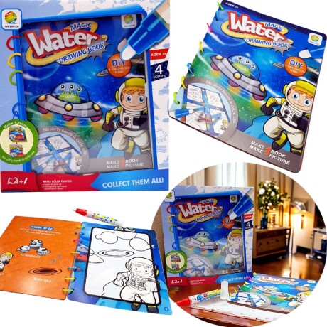 Acqua Libro de Dibujos Hojas Duras ANIMALES