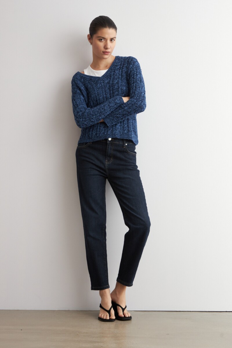 Sweater cinta estructuras azul marino