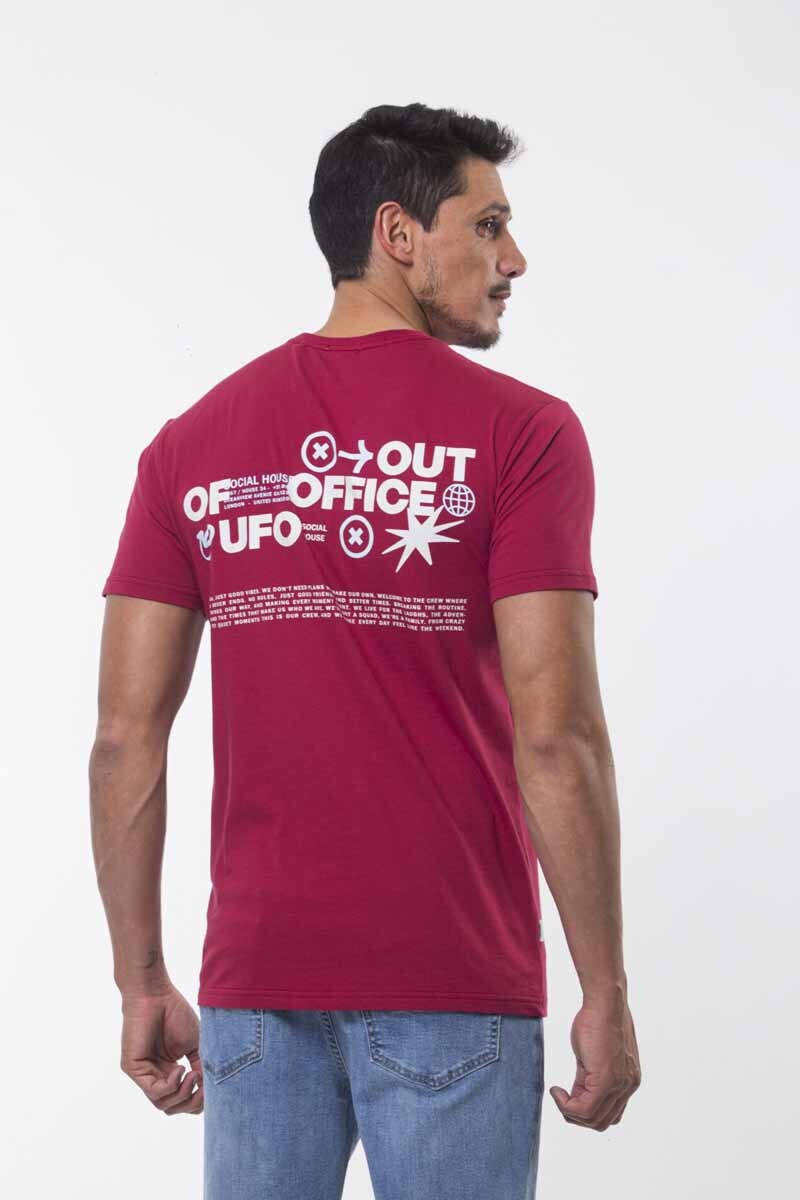 REMERA UFO MANGA CORTA ESTAMPADA Bordeaux