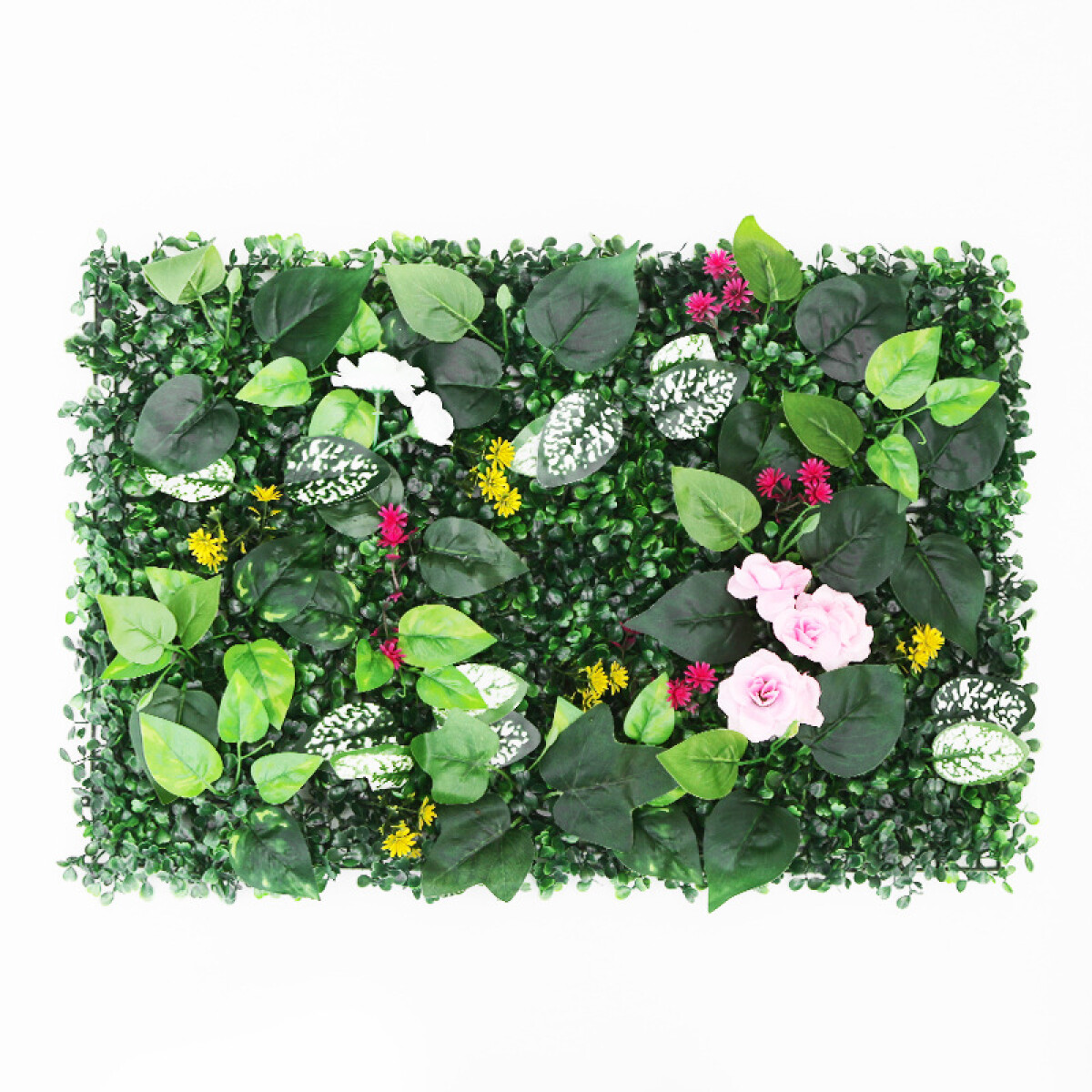 Panel De Césped Artificial - Césped Con Flores De Colores 