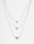 Collares Cortos Corazón Collar Con Corazones - Plateado