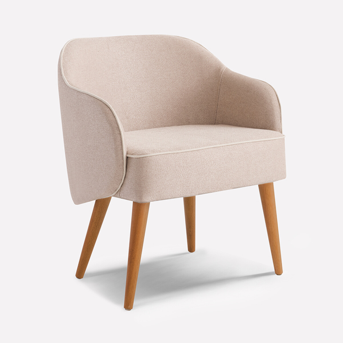 Butaca Andreza Tapizada en Tela - Beige 