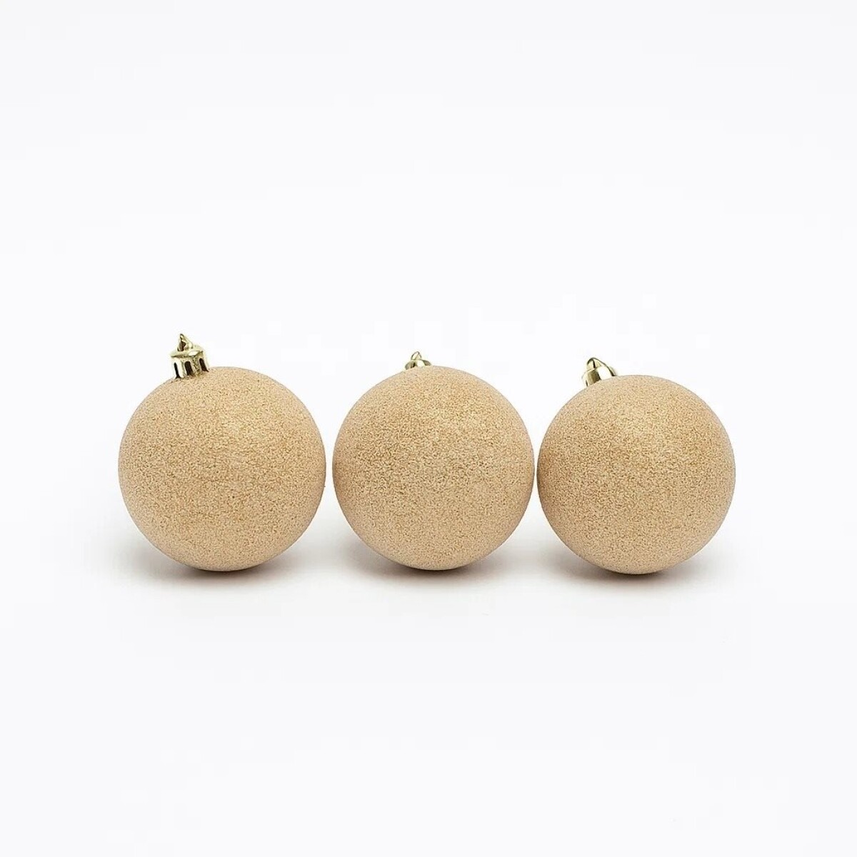 ESFERA CLEAR BEADS 8CM X 3 UNIDADES CHAMPAGNE 