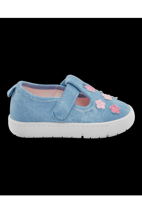 Championes denim, diseño floral Championes denim, diseño floral