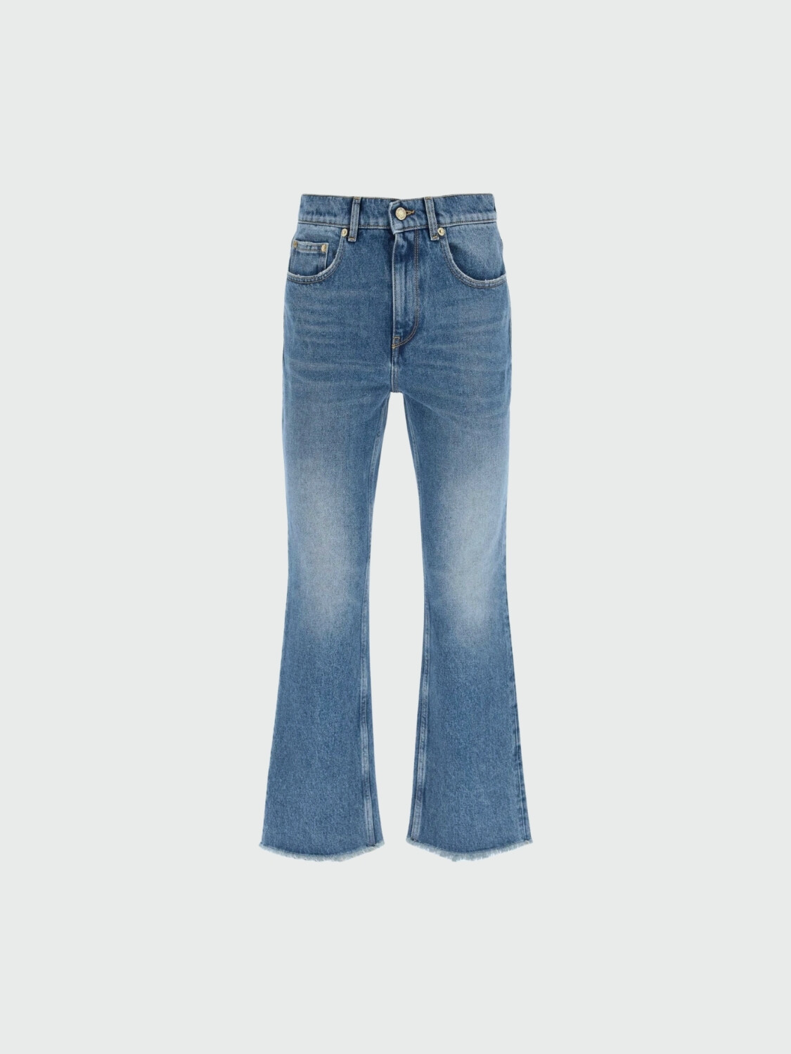Golden Goose-Jean desgastado con bolsillos y pierna acampanada Azul
