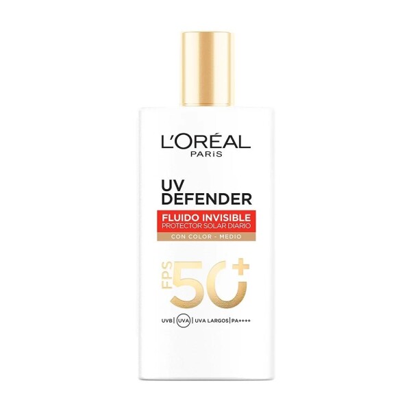 Protector Solar Facial con Color Medio FPS 50+ UV Defender Fluido 40 ml - L'Oréal Protector Solar Facial con Color Medio FPS 50+ UV Defender Fluido 40 ml - L'Oréal