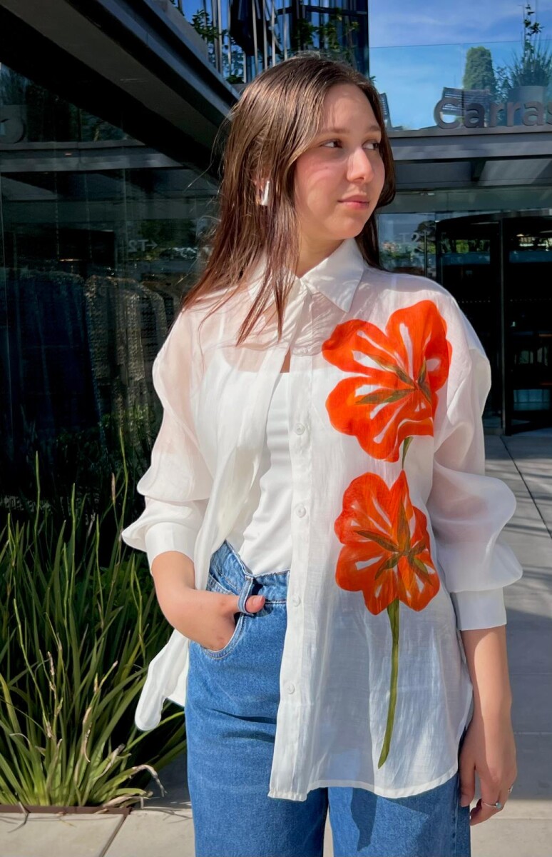 Camisa pintura a mano Piera - Off White 