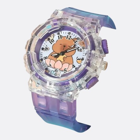 Reloj De Pulsera Infantil Capibara Colores Lila