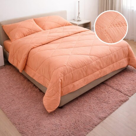 Acolchado Cotton Flor 1 Plaza Queen 3d 2.40 x 1.60 cm Piel