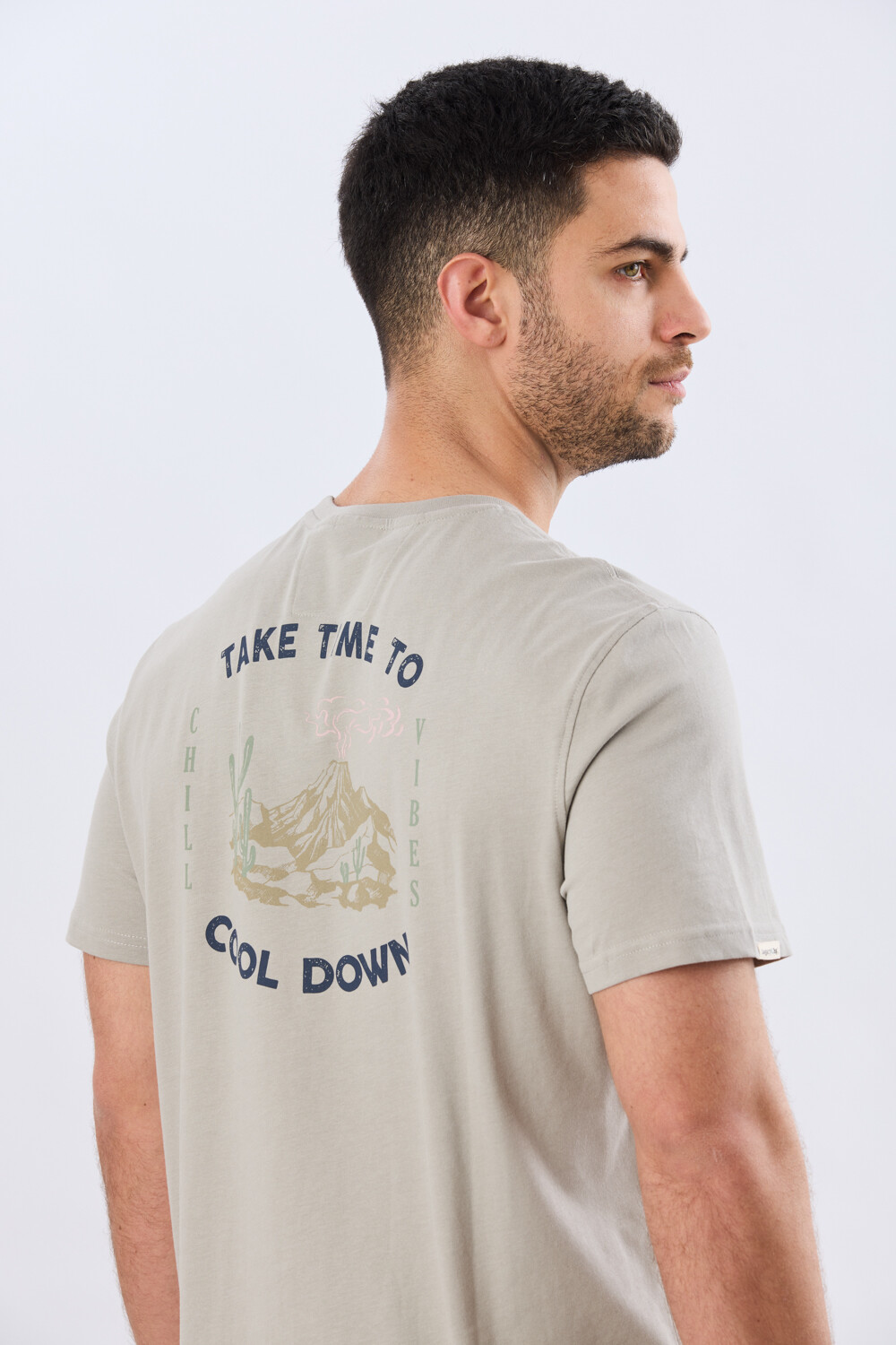 REMERA ESTAMPADA DE ALGODÓN Khaki