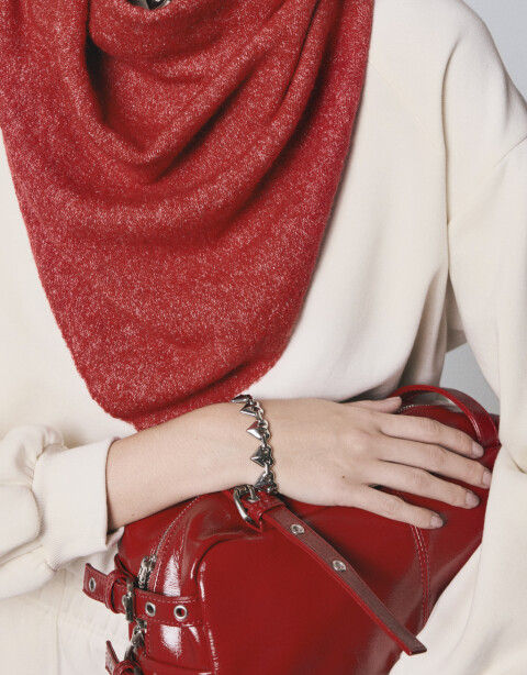 Pulseras Flexibles Metal Pulsera De Metal Con Corazones - Plateado