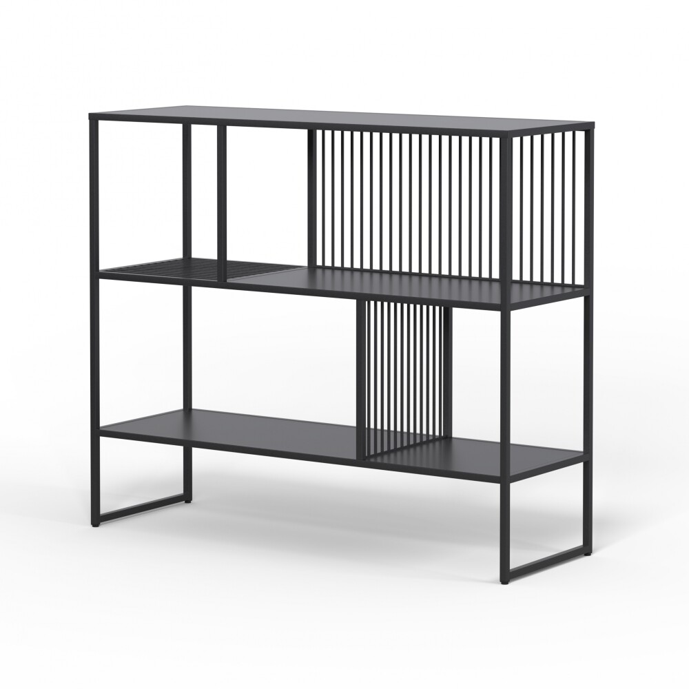 BIBLIOTECA METAL NEGRO OLIVIA