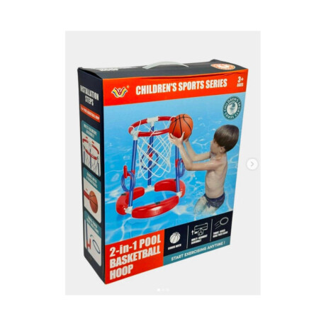 Juego De Piscina 2 En 1 Basket y Aros Verano Rojo