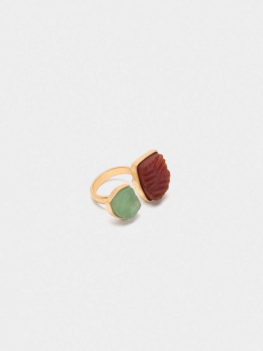 Anillo Abierto Con Piedras multicolor