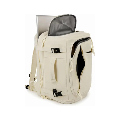 Mochila de viaje expandible con múltiples bolsillos Beige