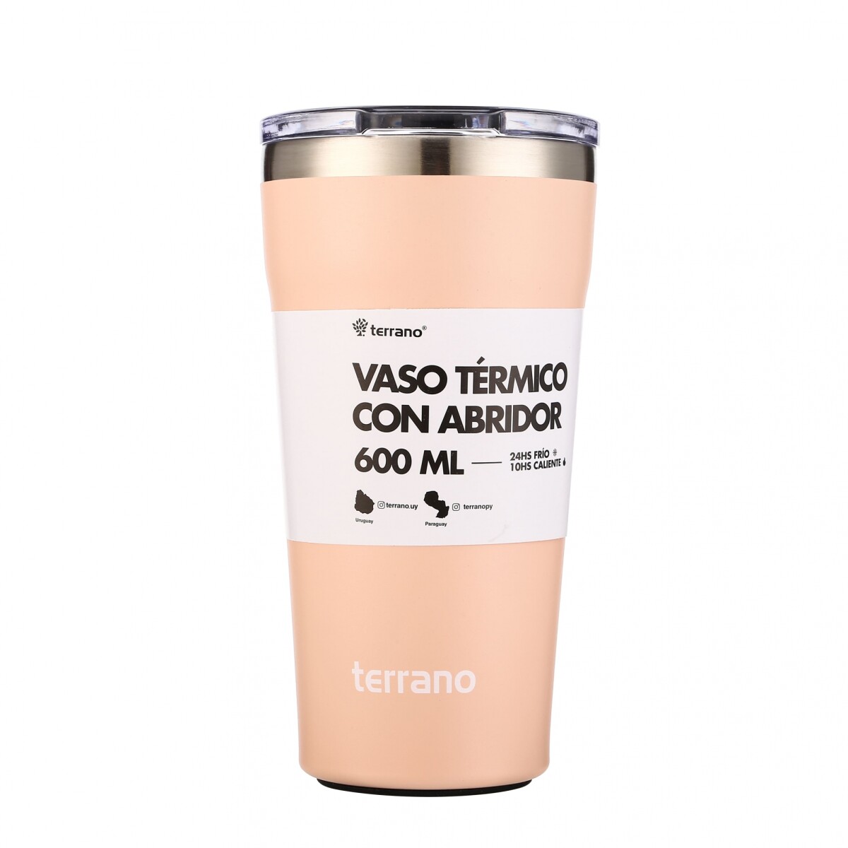 Vaso Acero Inox. 600mL. - Rosa 