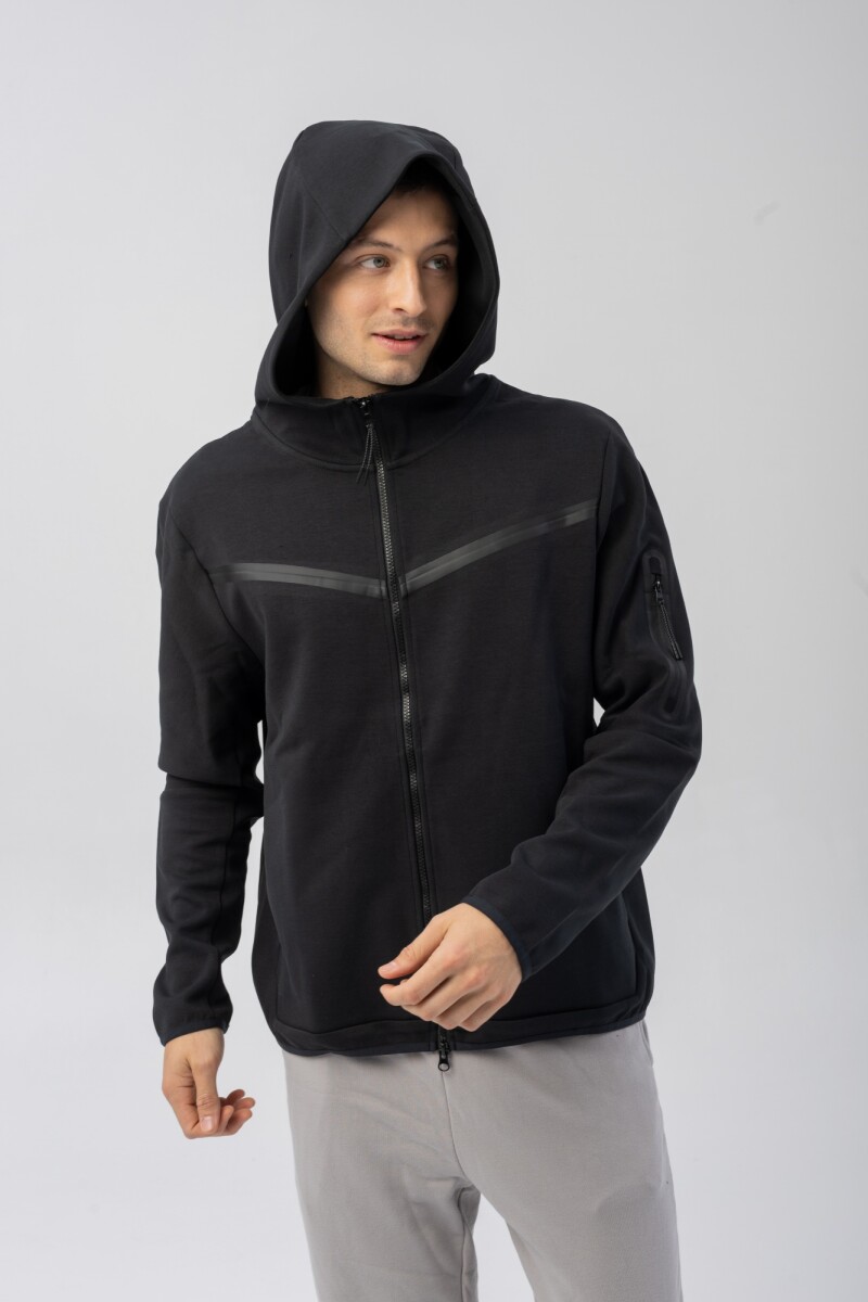 Campera Menpi Alta Calidad Moda Hombre Deportivo C/Capucha Negro - S/C 